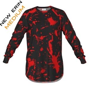 LuLaRoe Erin Tee Medium Red and Black Blood Splatter Uni-sex